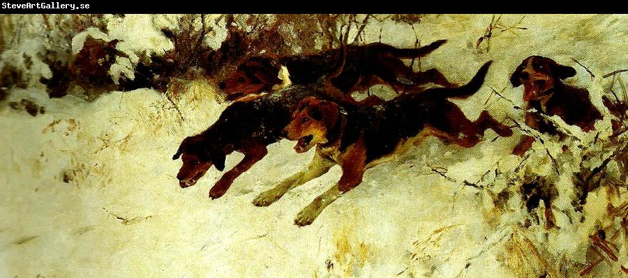 bruno liljefors fyra jagande hundar isho